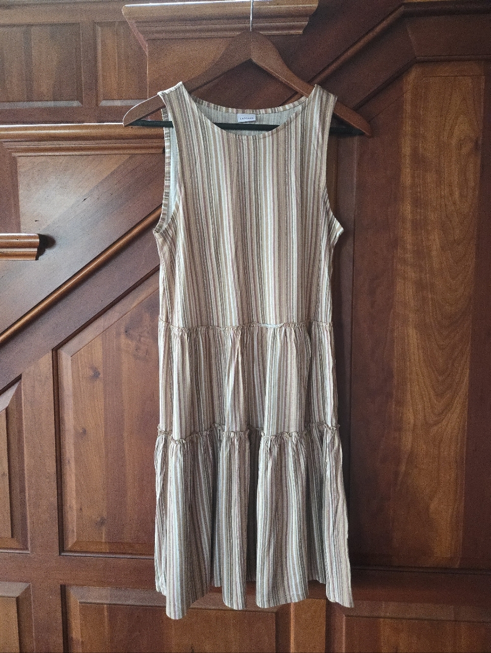 Lascana Flowy Sleeveless Tiered Striped Dress